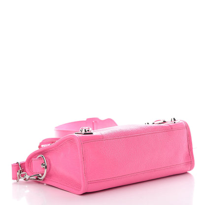 Balenciaga Shiny Goatskin Silver Metallic Edge Hardware Mini City Acid Pink 4 of 9