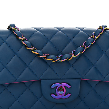 Chanel Lambskin Quilted Mini Rectangular Flap Blue Purple 8 of 10