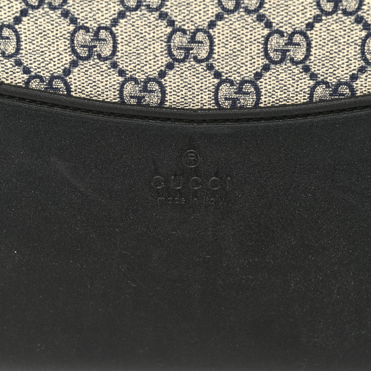 Gucci GG Supreme Monogram Textured Dollar Calfskin Web Large Savoy Trolley Suitcase Beige Blue 6 of 10
