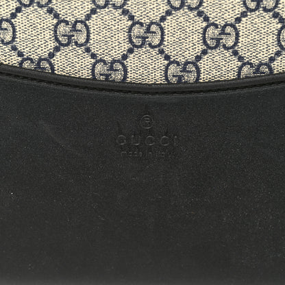 Gucci GG Supreme Monogram Textured Dollar Calfskin Web Large Savoy Trolley Suitcase Beige Blue 6 of 10