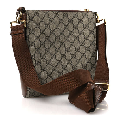 Gucci GG Supreme Monogram Azalea Calfskin Retro Interlocking G Flat Messenger Bag Beige Ebony Brown Sugar 3 of 16