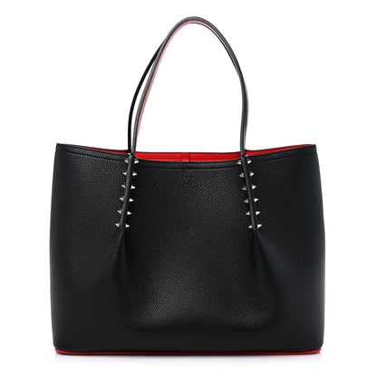 Christian Louboutin Calfskin Spiked Small Cabarock Shopper Tote Black 1 of 12