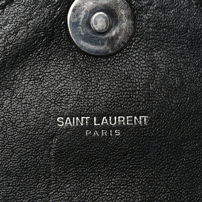 Saint Laurent Sheepskin Matelasse Chevron Monogram Monochrome Medium College Bag Black 6 of 9