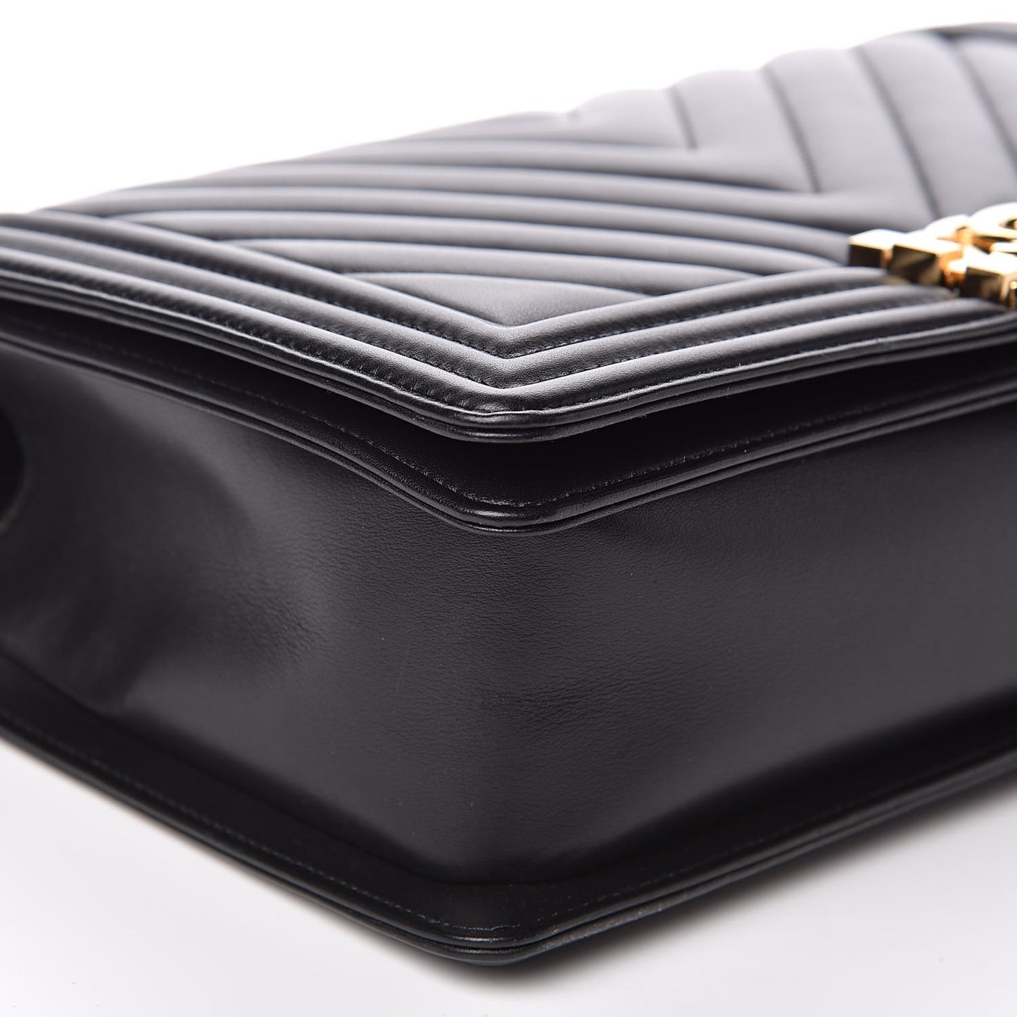 Calfskin Chevron Quilted New Medium Boy Flap Black