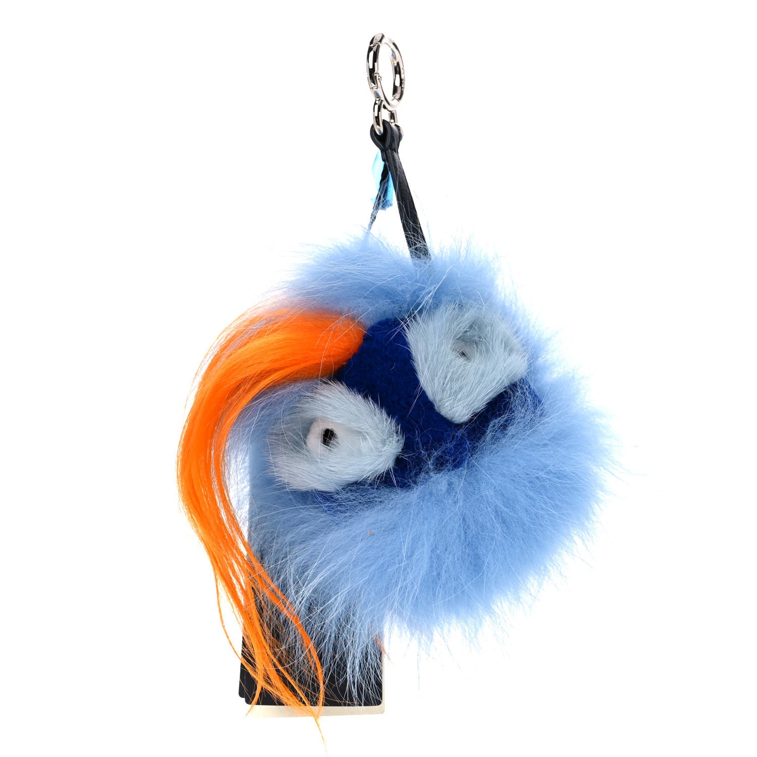 Fendi Fox Rabbit Goat Mink Fur Vitello Flamingo Dawny Monster Bag Bug Charm Azzurro Sky Orange Multicolor 1 of 6