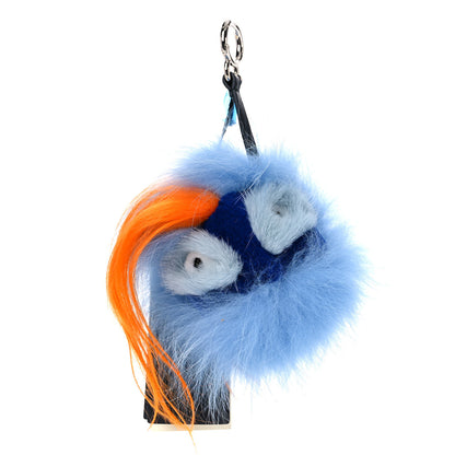 Fendi Fox Rabbit Goat Mink Fur Vitello Flamingo Dawny Monster Bag Bug Charm Azzurro Sky Orange Multicolor 1 of 6
