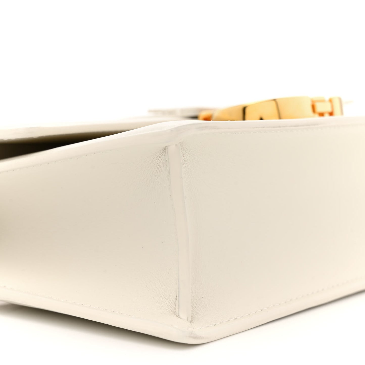 Grained Calfskin 30 Montaigne East West Chain Flap Bag Off White