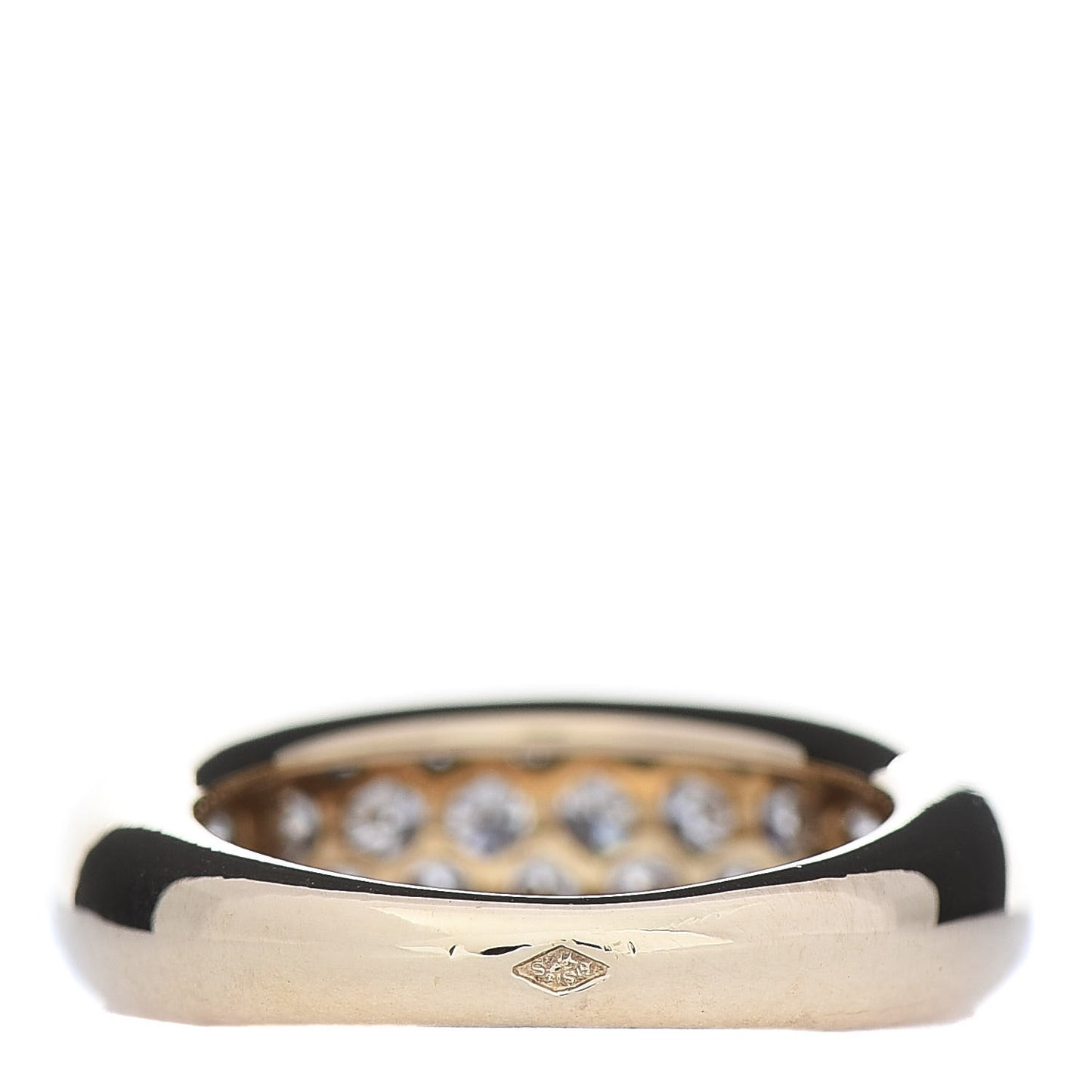 18K Yellow Gold Diamond 6mm Etincelle de Band Ring 47 4