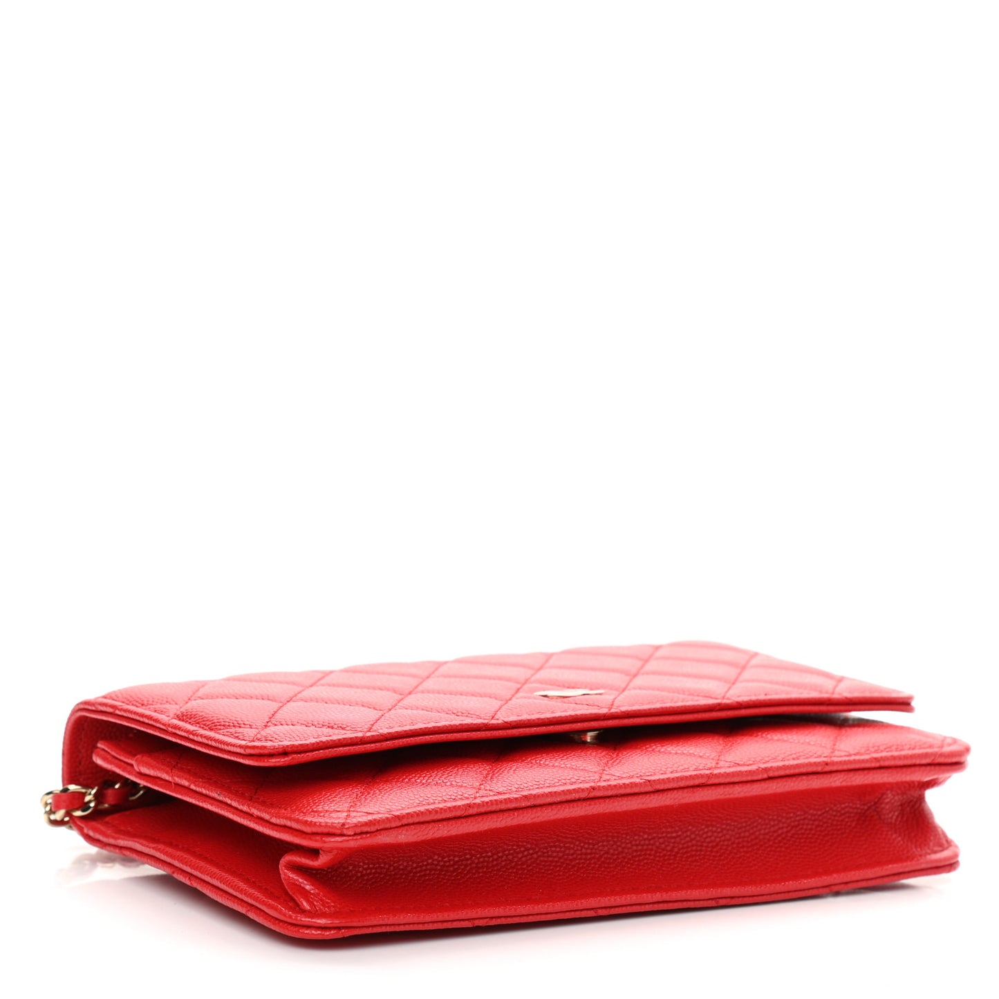 Caviar Quilted Wallet On Chain WOC Red