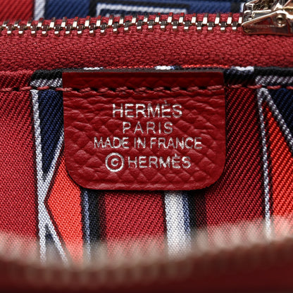Hermes Epsom Silk'in Compact Wallet Rouge Sellier 6 of 9