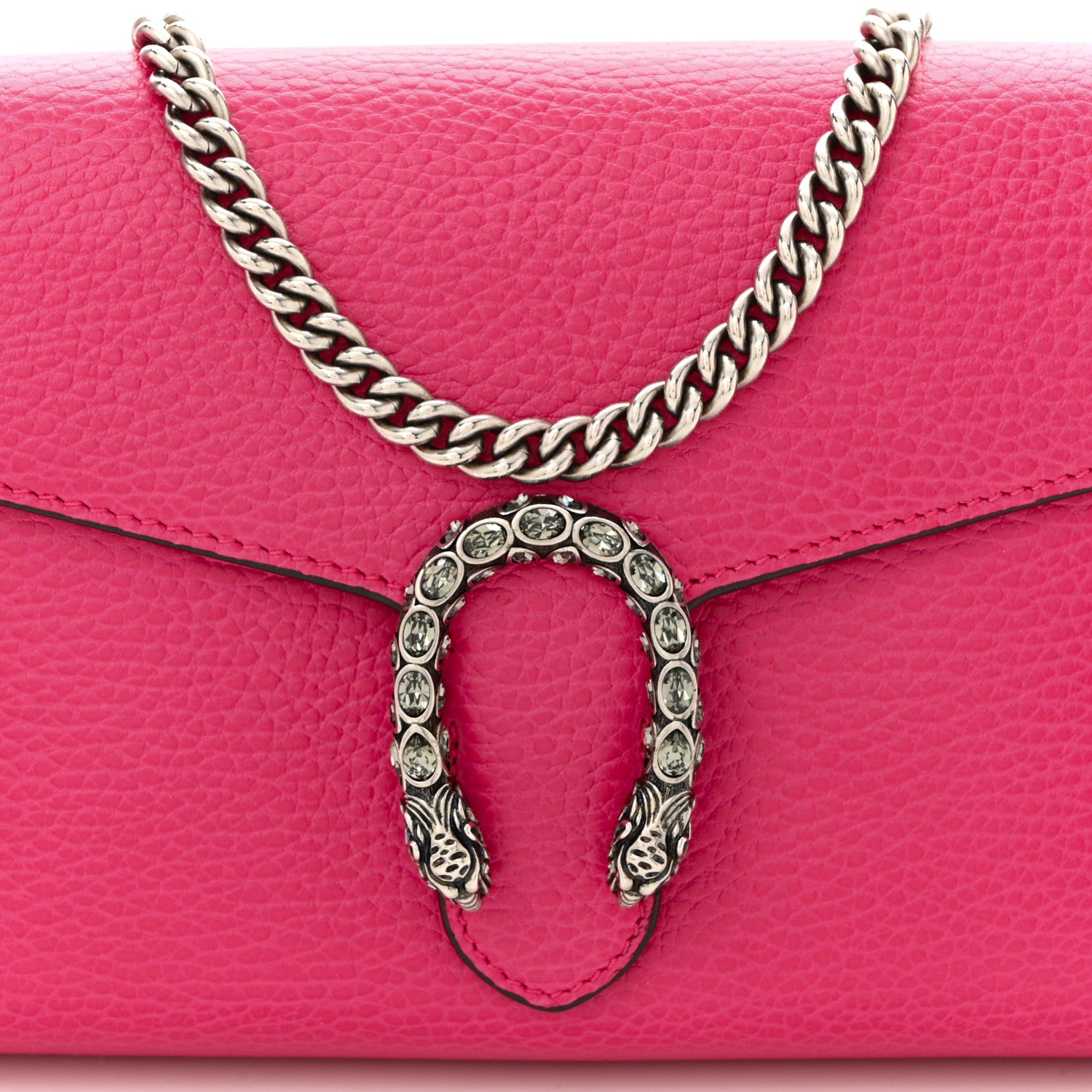 Gucci Dollar Calfskin Crystal Mini Dionysus Chain Wallet Box Pink 8 of 10