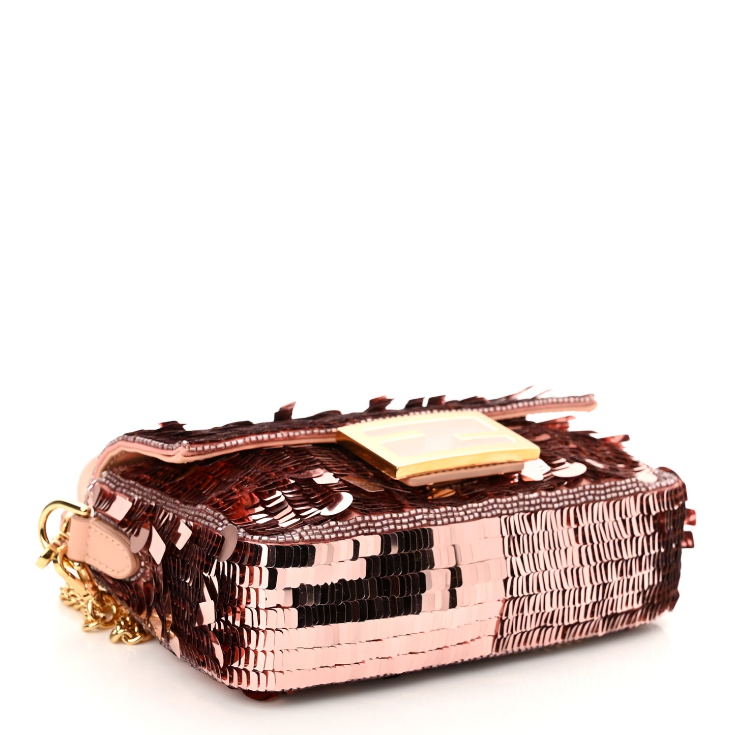 Sequin Paillettes Vitello Grace Sex and the City Mini Baguette Baby Pink