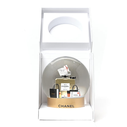 Chanel Glass N°5 Perfume Bottle Snow Globe Gold 8 of 9