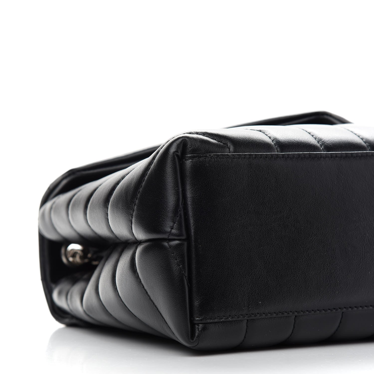 Saint Laurent Calfskin Y Quilted Monogram Small Loulou Chain Satchel Black 8 of 10