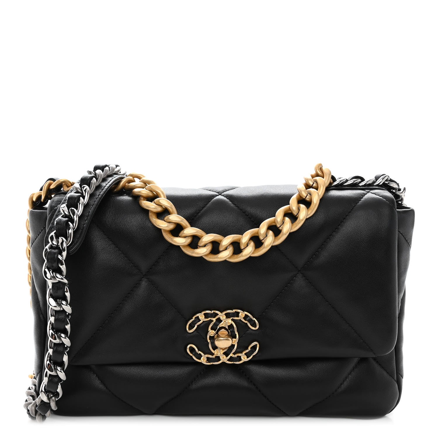 Chanel Lambskin Quilted Medium Chanel 19 Flap Black 1 of 10