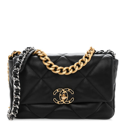 Chanel Lambskin Quilted Medium Chanel 19 Flap Black 1 of 10