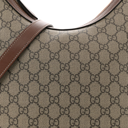 Gucci GG Supreme Monogram Linea A Hobo Brown 8 of 10