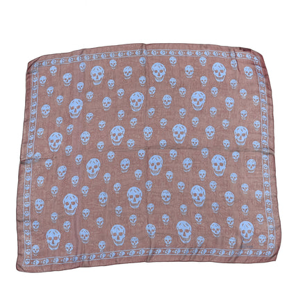Alexander McQueen Silk Chiffon Skull Scarf Sky Blue 1 of 3