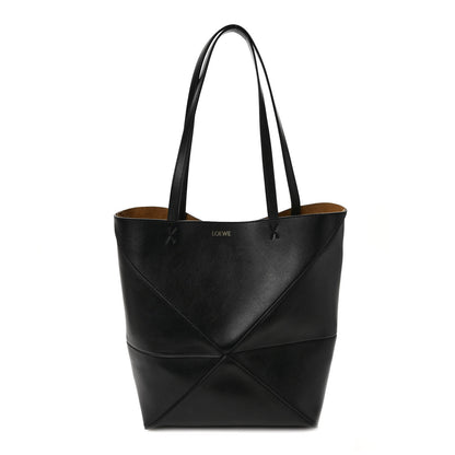 Loewe Shiny Calfskin Medium Puzzle Fold Tote Black 1 of 11