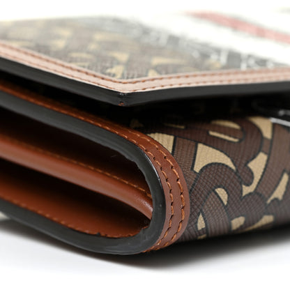 Burberry E-Canvas Monogram Stripe Hannah Wallet Bridle Brown 9 of 12