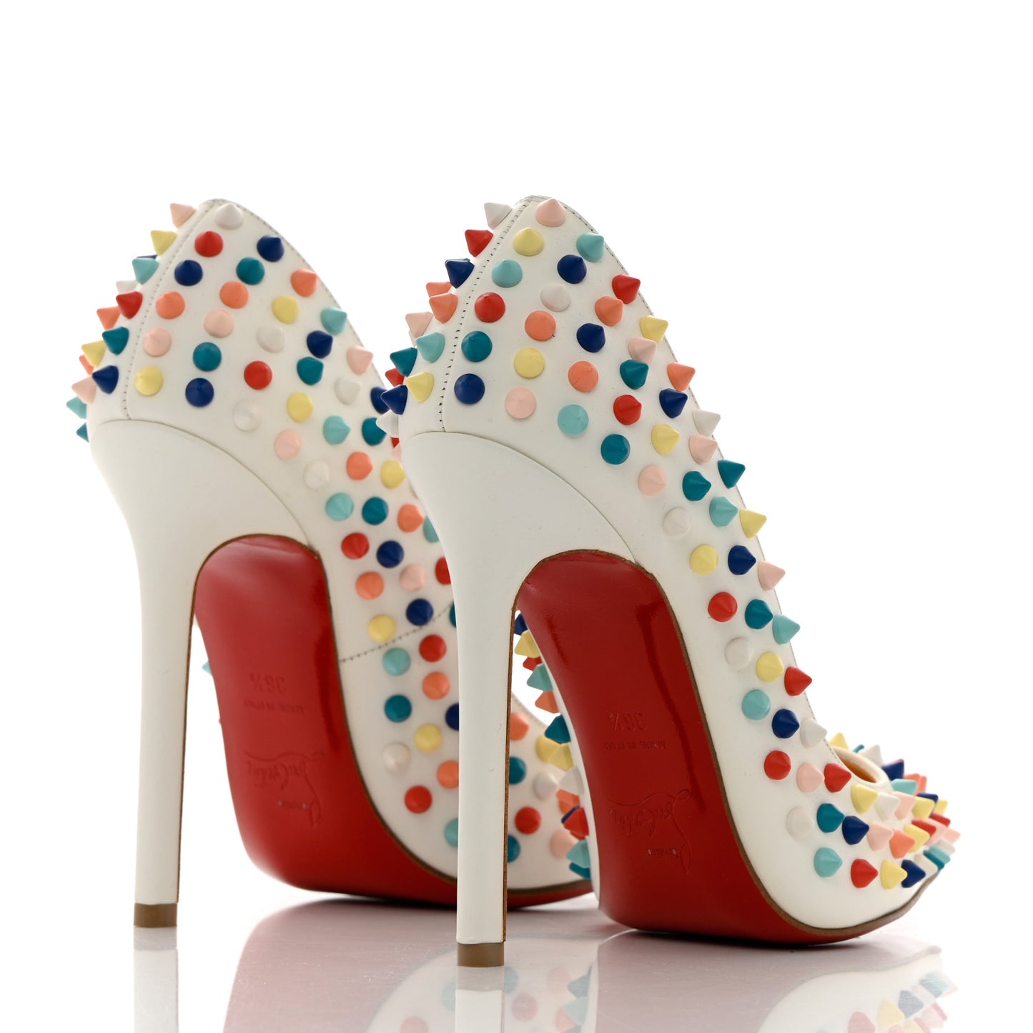 Gomme Pigalle Spikes 120 Pumps 36.5 White Multicolor