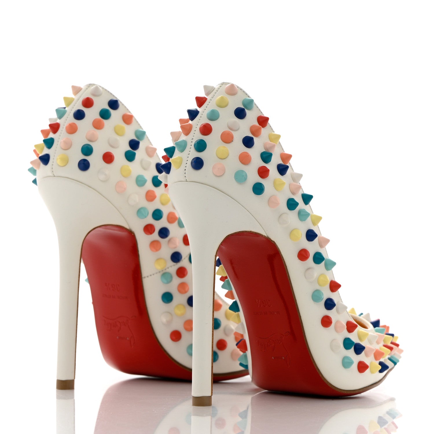 Christian Louboutin Gomme Pigalle Spikes 120 Pumps 36.5 White Multicolor 4 of 10