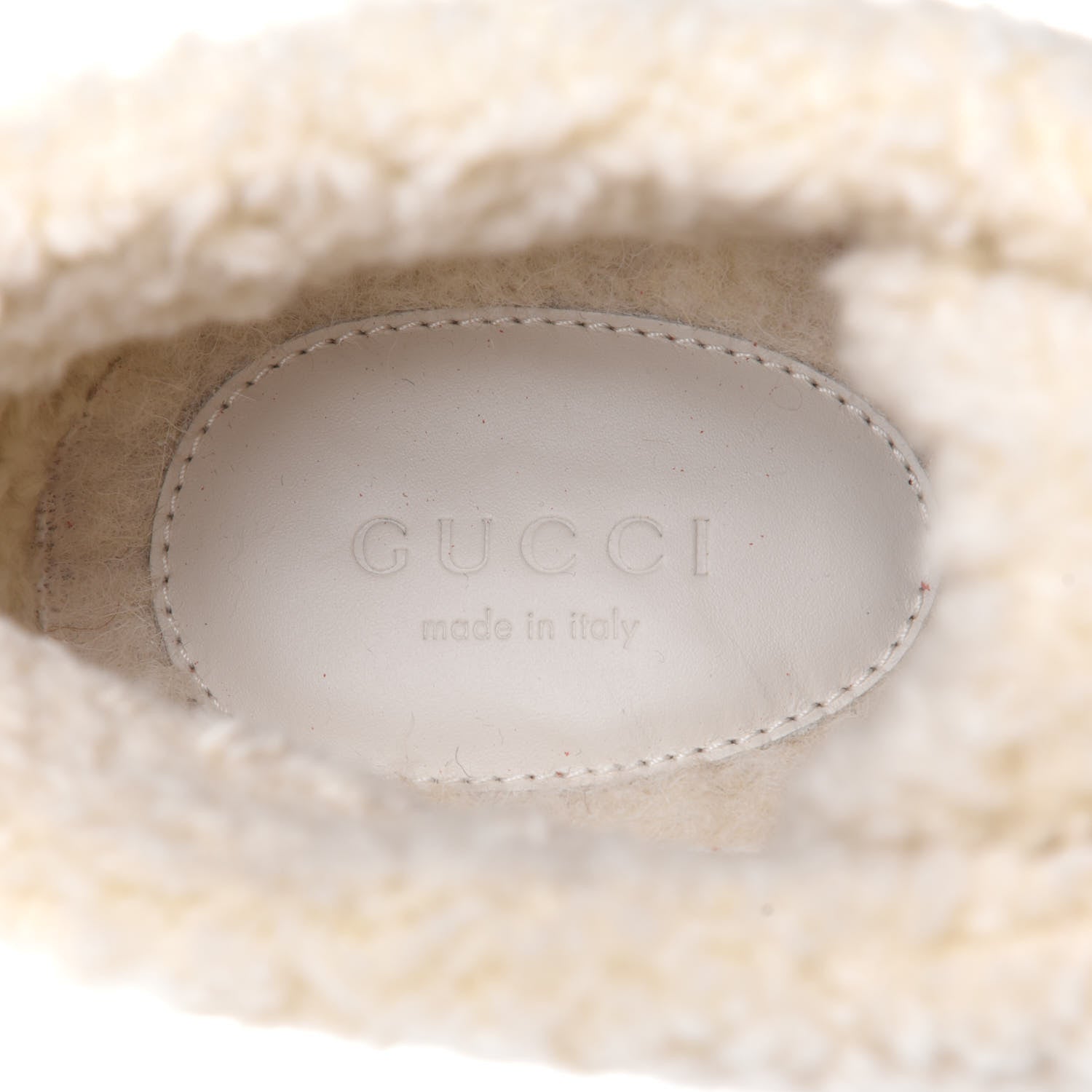 Gucci Wool Faux Shearling G Rhombus Womens Victor Ankle Boots 41 Beige Cocoa 9 of 10