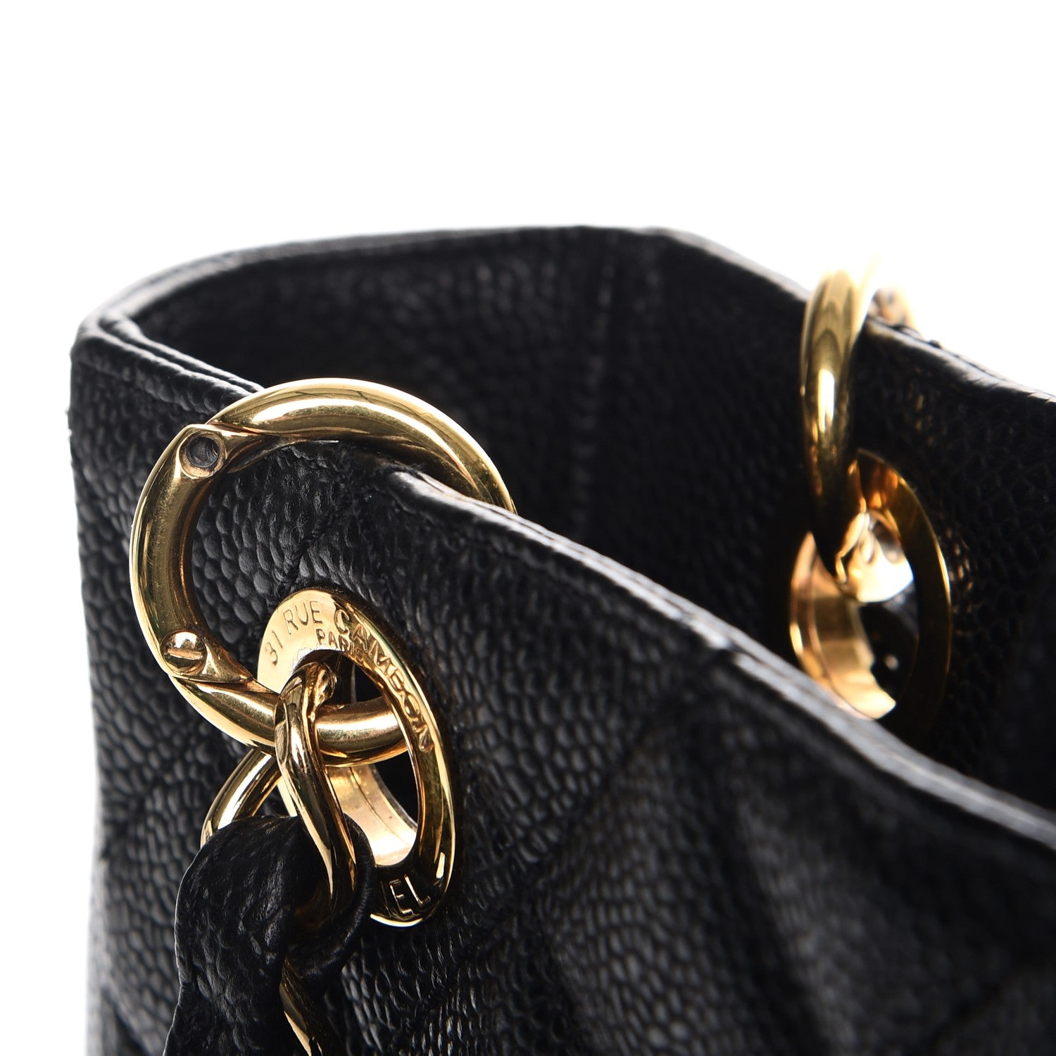 Chanel Caviar Quilted Petit Shopping Tote PST Black 6 of 9
