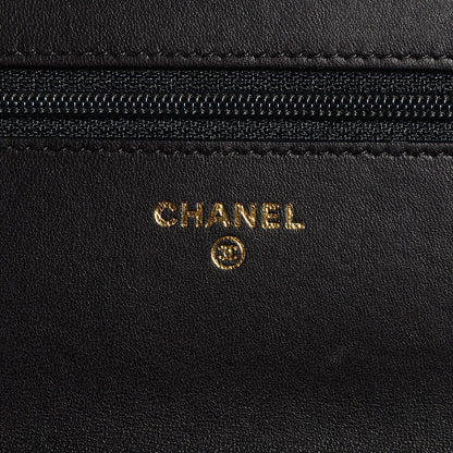 Chanel Lambskin Quilted Boy Wallet On Chain WOC Black 7 of 9