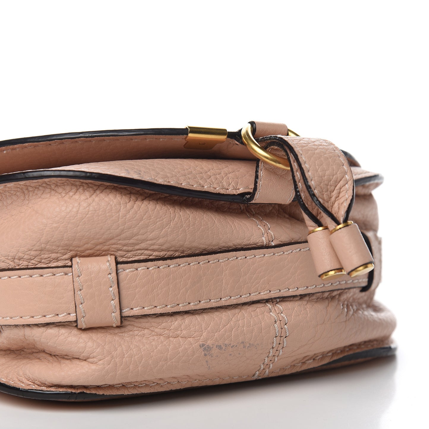 Calfskin Mini Marcie Round Crossbody Bag Blush Nude