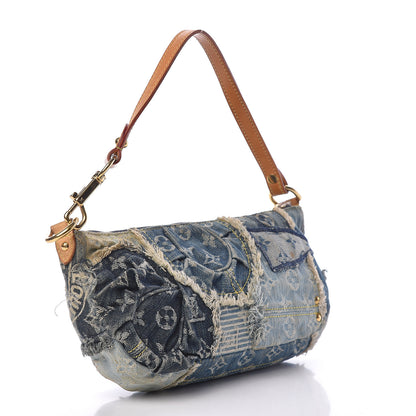 Louis Vuitton Denim Patchwork Pouchy Blue 3 of 13
