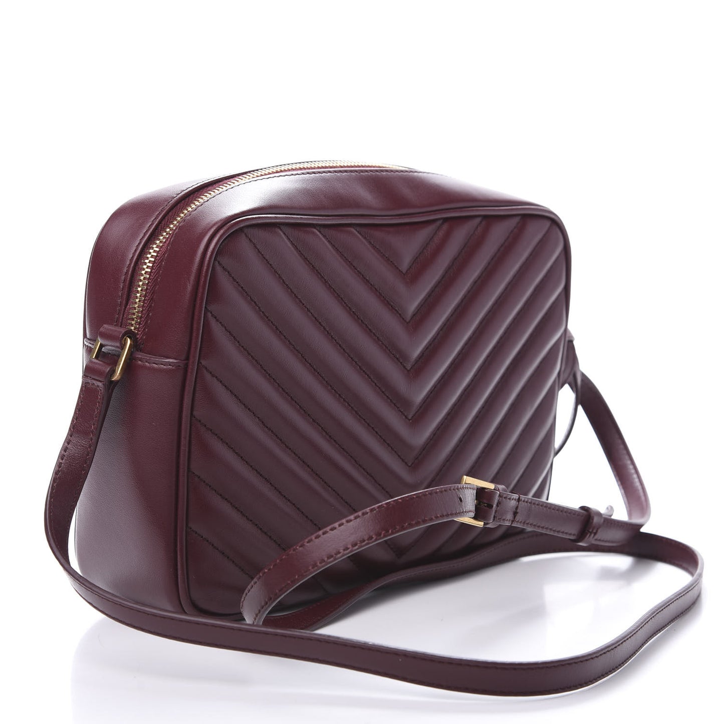 Calfskin Matelasse Monogram Lou Camera Bag Dark Legion Red