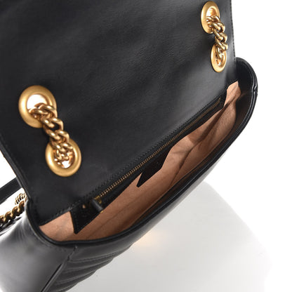 Gucci Calfskin Matelasse Small GG Marmont Shoulder Bag Black 6 of 8