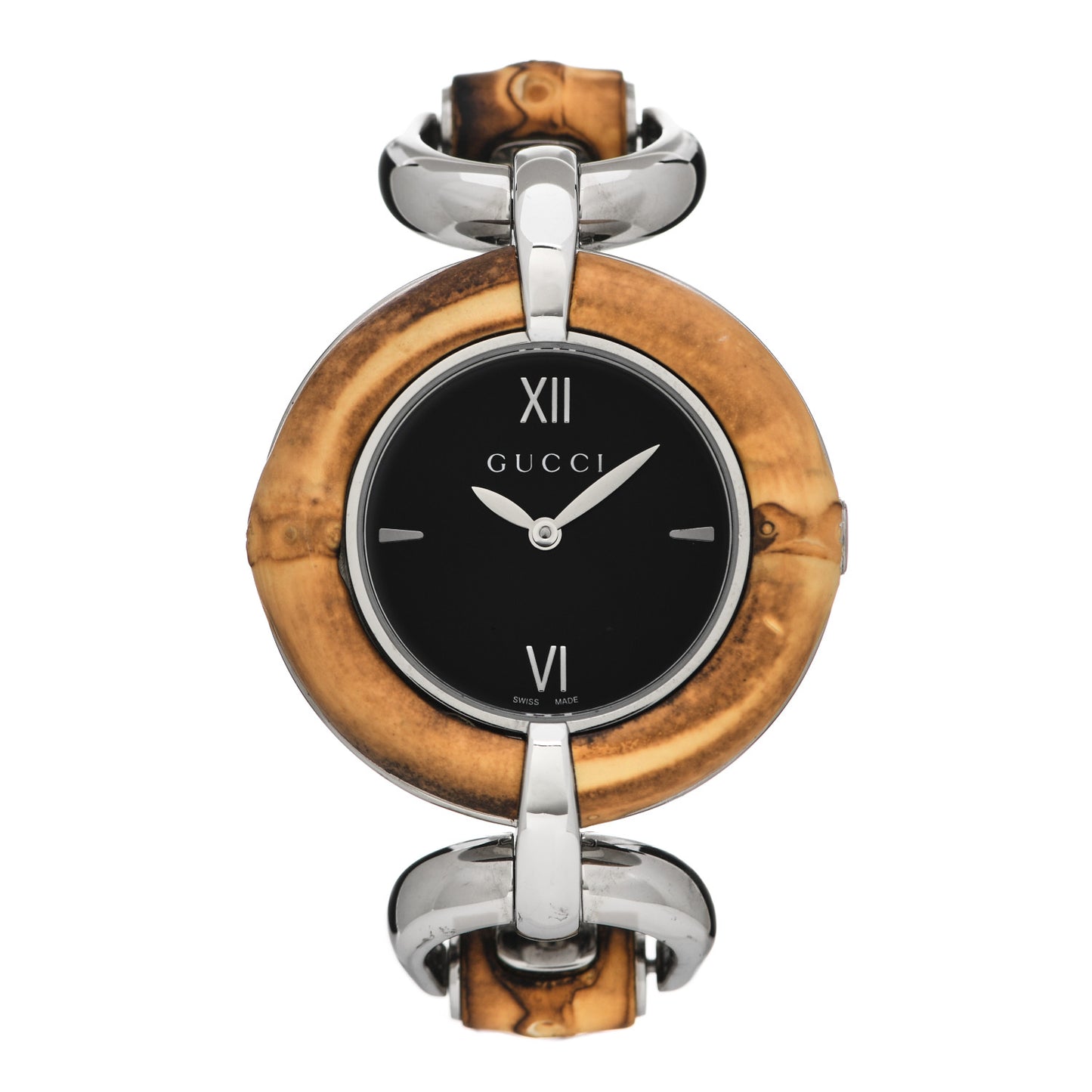 Stainless Steel Bamboo 35mm Quartz Watch Black