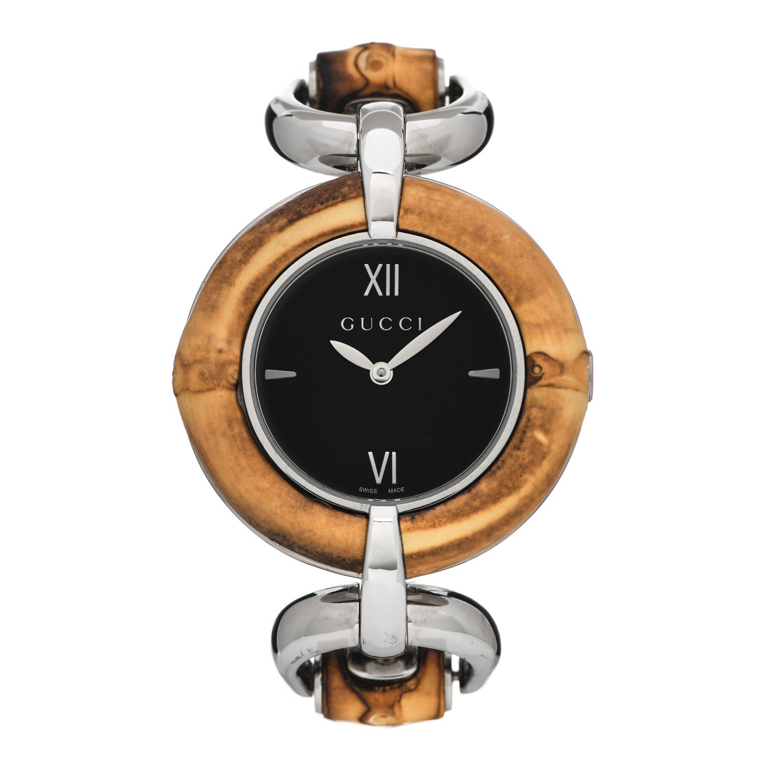 Gucci Stainless Steel Bamboo 35mm Quartz Watch Black 1 of 4