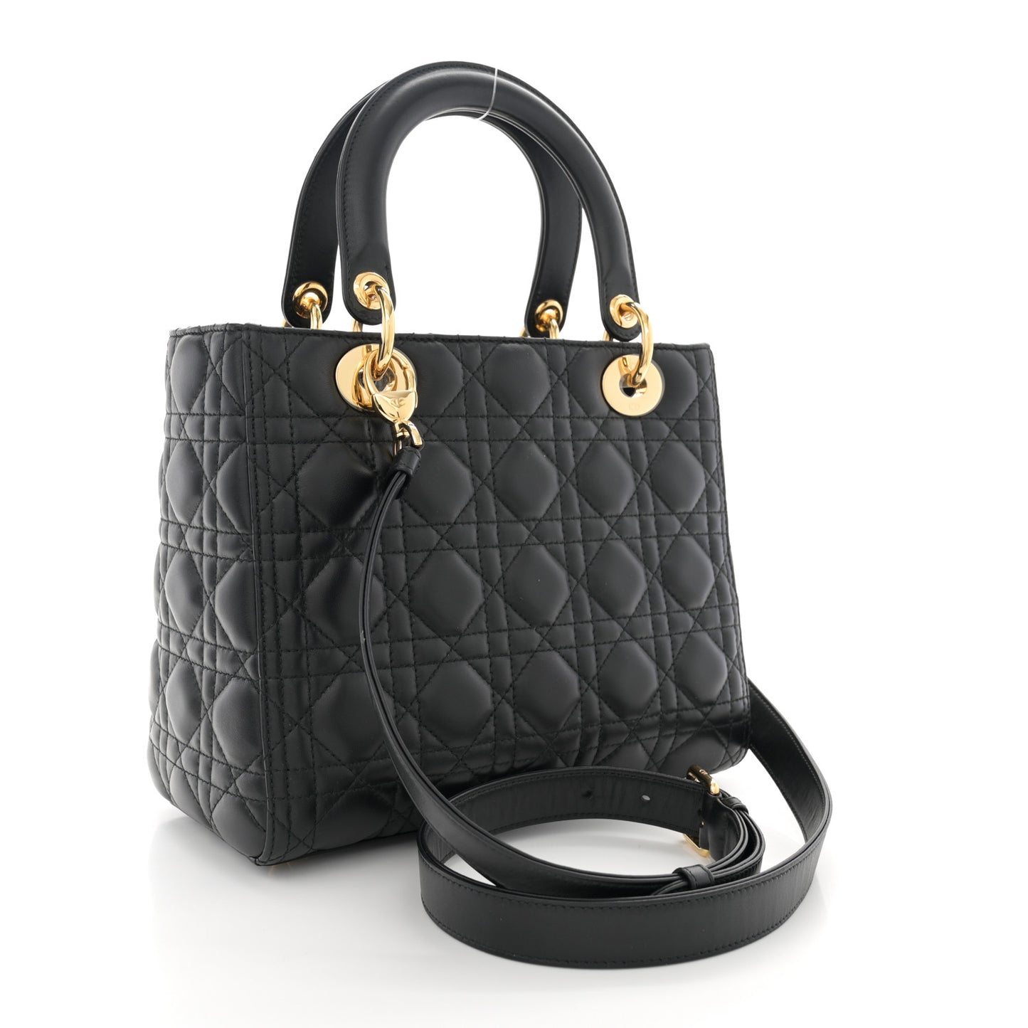 Lambskin Cannage Medium Lady Dior Black