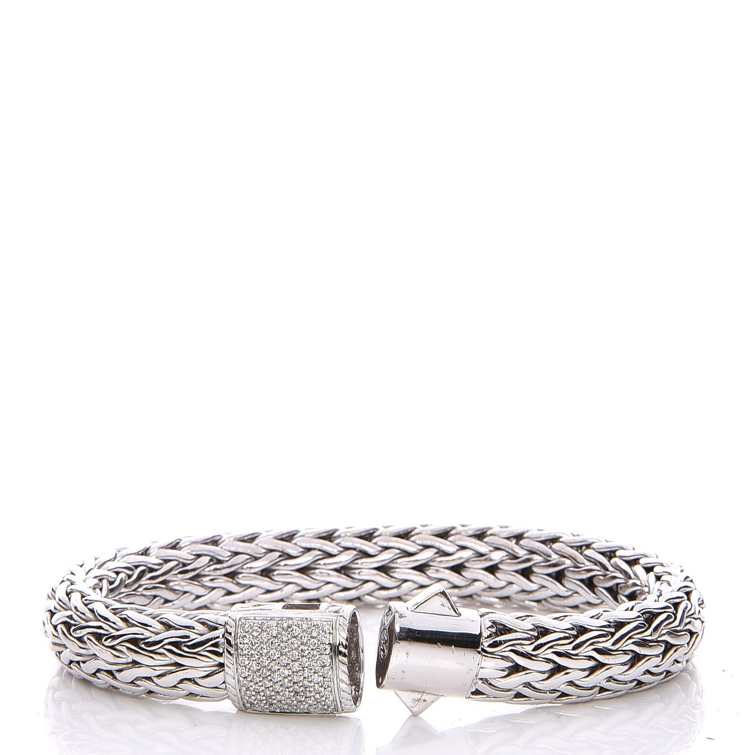 John Hardy Sterling Silver Diamond 11mm Classic Chain Bracelet 5 of 6