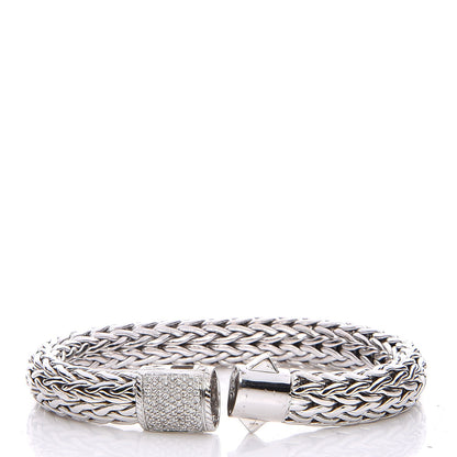 John Hardy Sterling Silver Diamond 11mm Classic Chain Bracelet 5 of 6