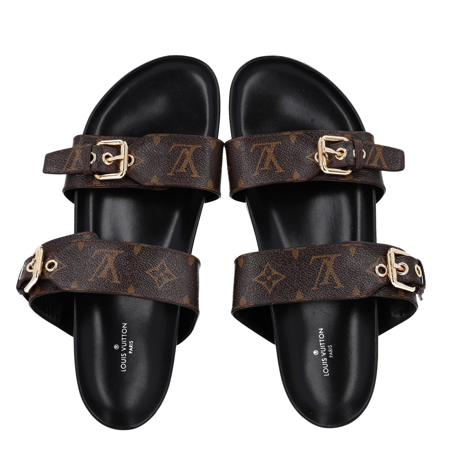 Louis Vuitton Monogram Bom Dia Mule Sandals 40 Black 2 of 11