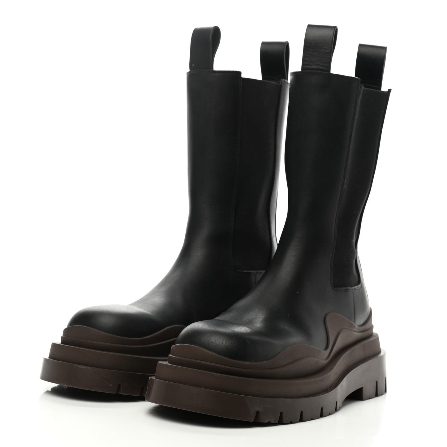Calfskin The Tire Chelsea Boots 37 Black Ebony