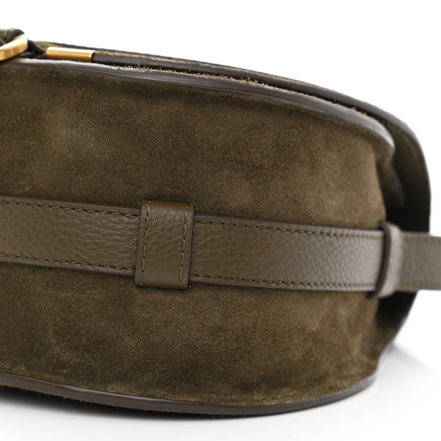 Chloe Suede Calfskin Small Marcie Saddle Bag Deep Olive 10 of 10