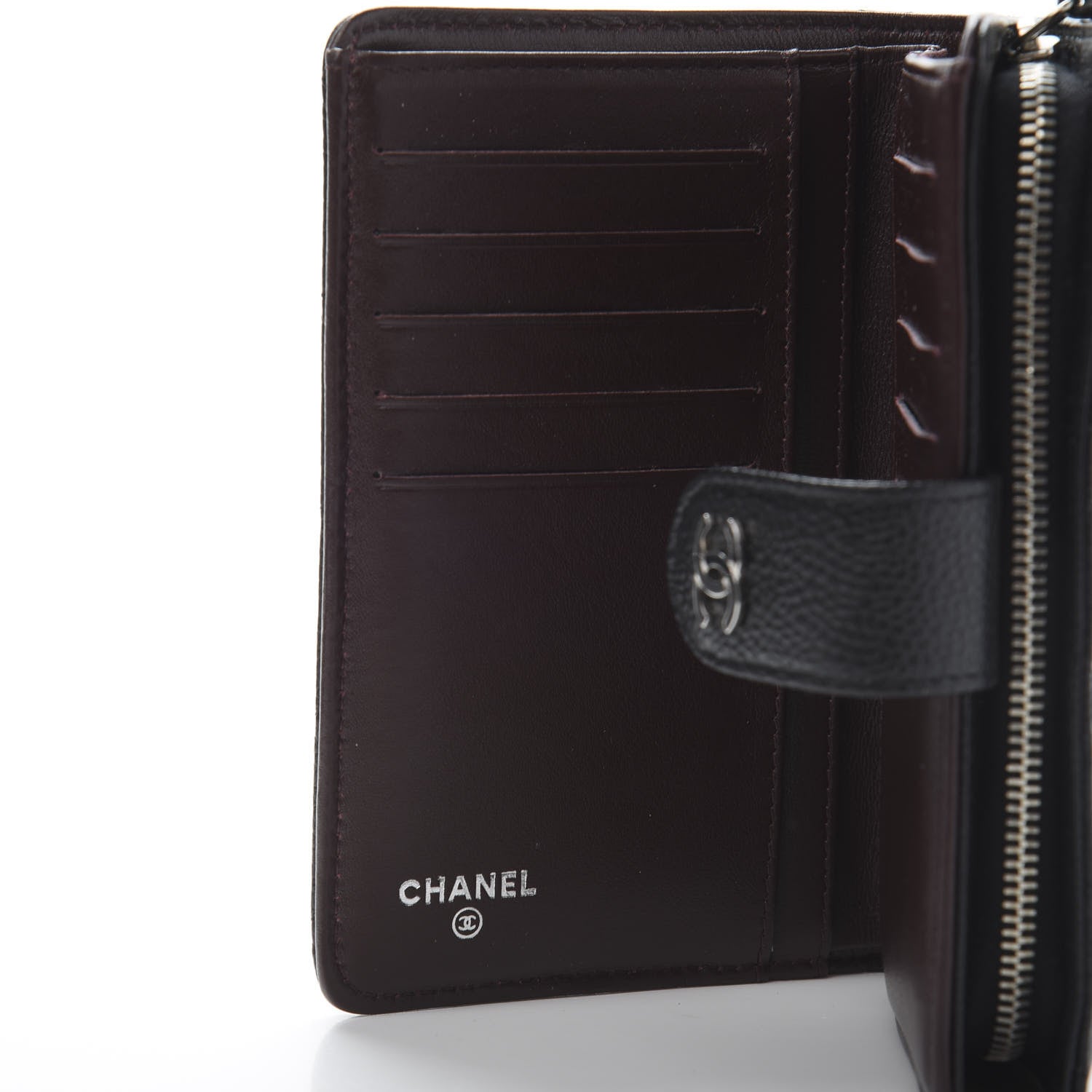 Chanel Caviar Quilted Zipped Pocket Wallet Black 6 of 12