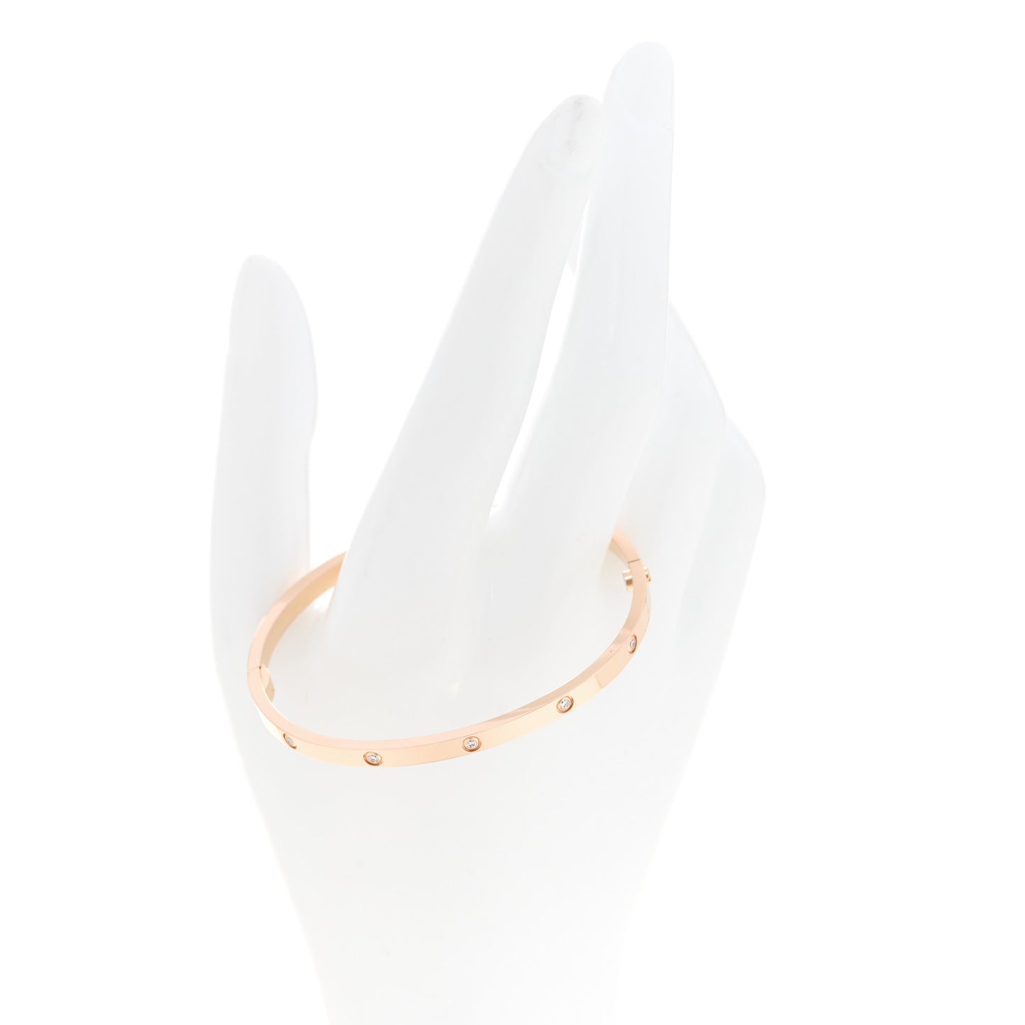 18K Pink Gold 10 Diamond Small LOVE Bracelet 17