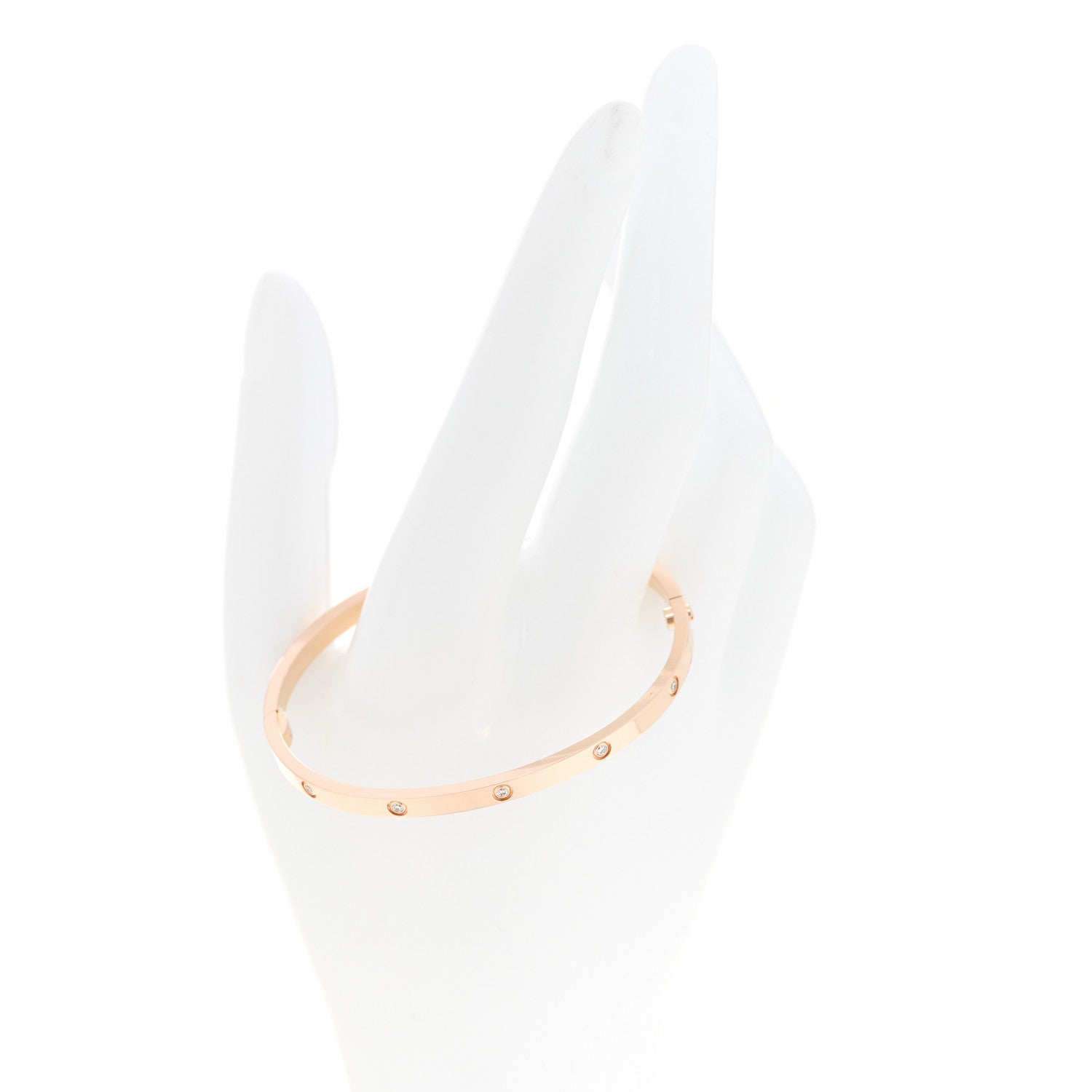 Cartier 18K Pink Gold 10 Diamond Small LOVE Bracelet 17 2 of 8