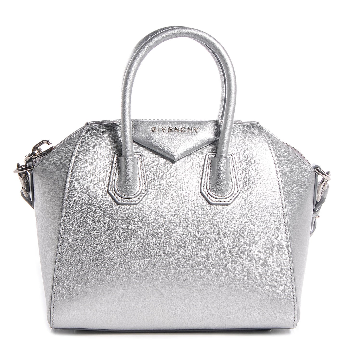 Sugar Goatskin Mini Antigona Silver