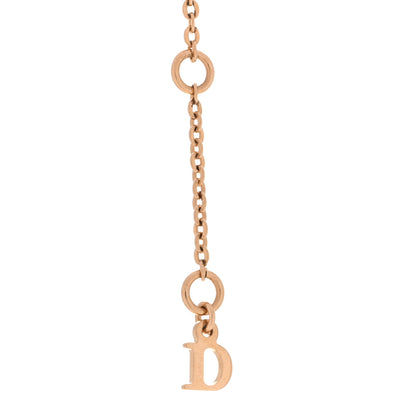 Christian Dior Beaded Logo Charm Necklace Gold Pink 6 of 6