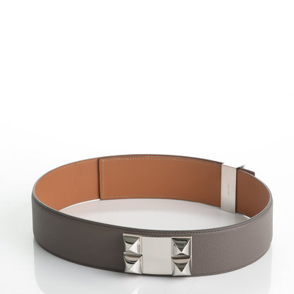 Hermes Epsom Collier De Chien Belt Etain 3 of 14