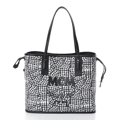 MCM Visetos Medium Liz Reversible Shopper Tote Black 4 of 14