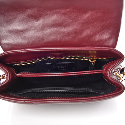 Saint Laurent Calfskin Y Quilted Monogram Toy Loulou Crossbody Bag Rouge 7 of 9