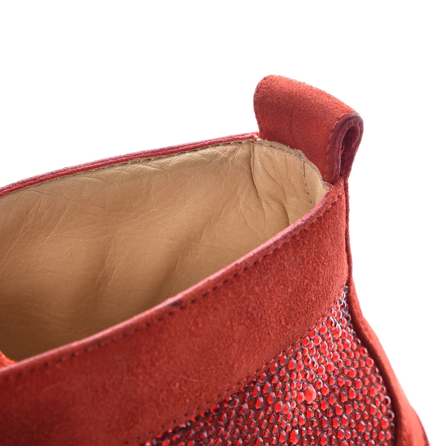 Christian Louboutin Veau Velours Strass Mens Louis Flat Sneakers 41 Red 13 of 18